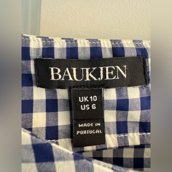 Blue and White Gingham Top by Baukjen UK, size 6. - Picture 4 of 5